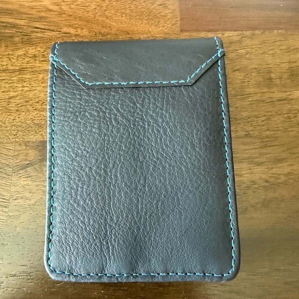 Links And Kings Blue Leather Crown Money Clip Men’s Wallet. NBC Logo NWOT - Picture 4 of 5